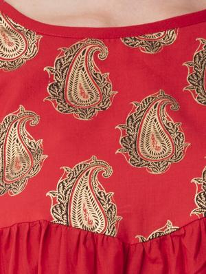 bell sleeves flared kurti - 17081470 - Standard Image - 4