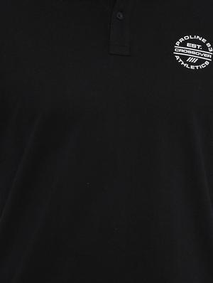 black solid polo t-shirt - 17082168 - Standard Image - 4
