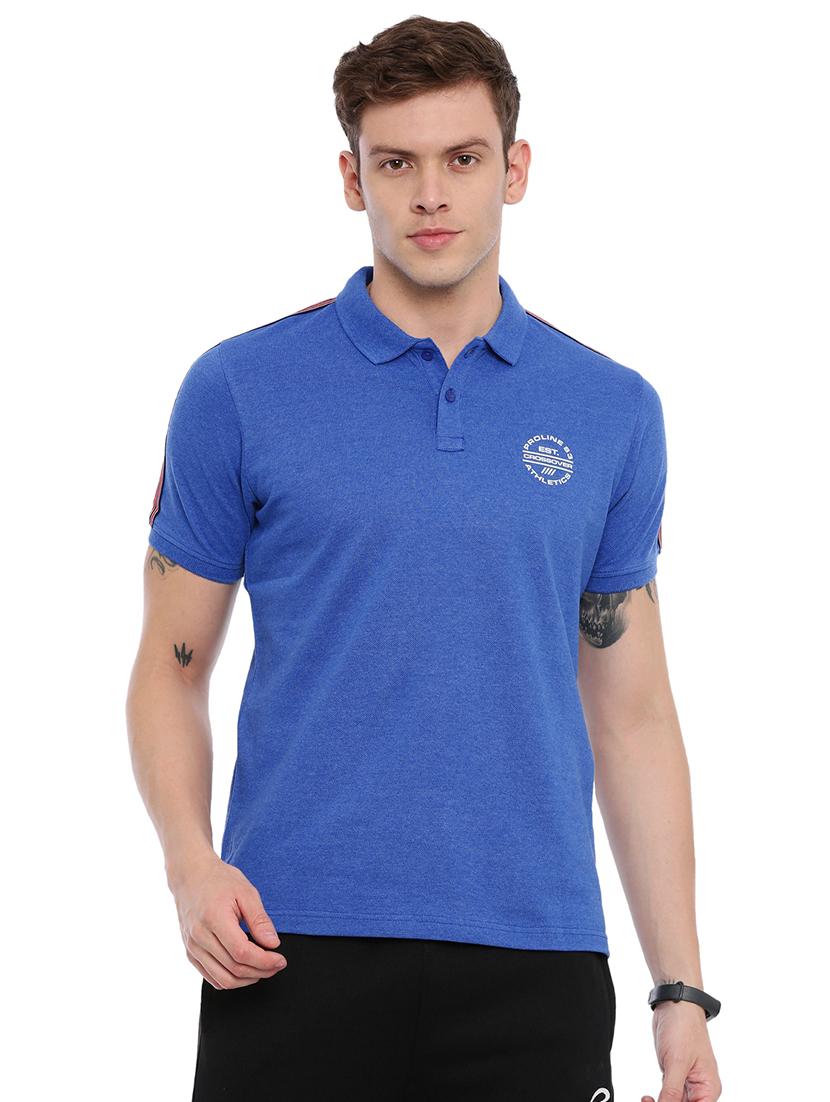 blue solid polo tshirt - 17082171 - Zoom Image - 1