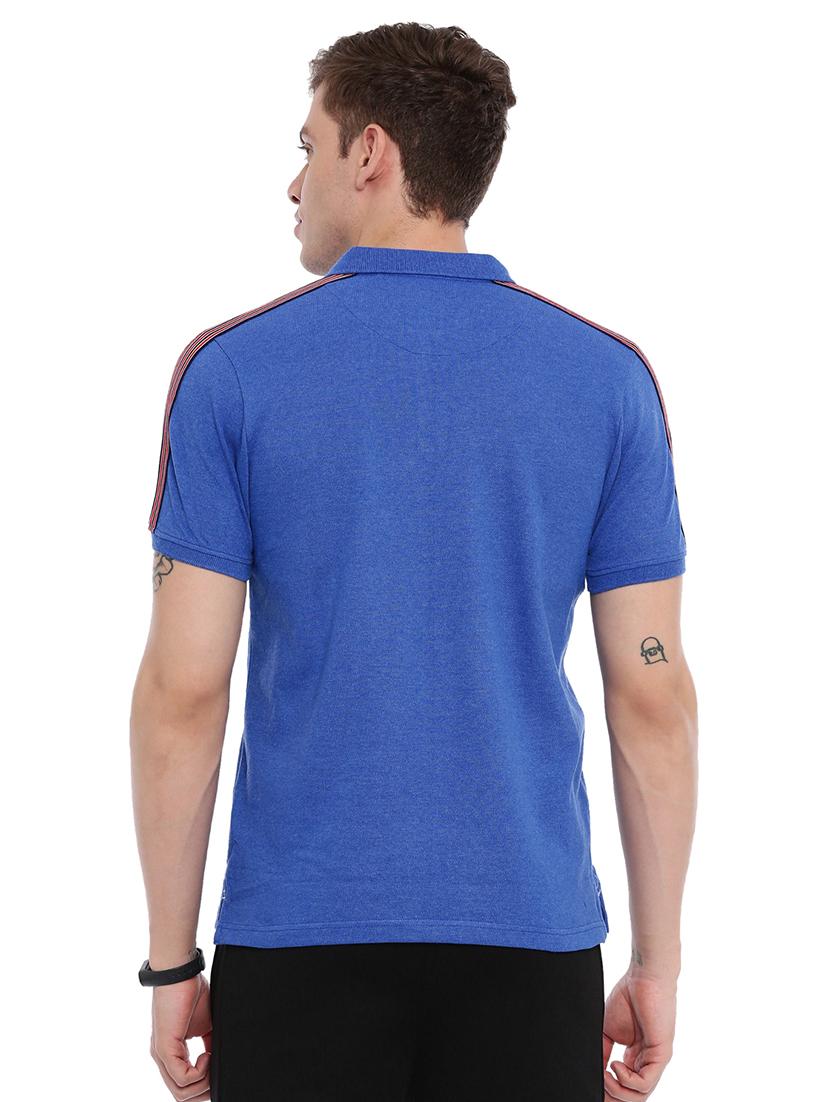 blue solid polo tshirt - 17082171 - Zoom Image - 3