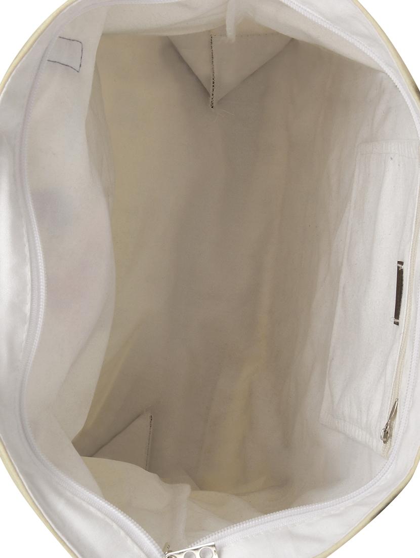 beige canvas printed tote - 17082376 - Zoom Image - 3