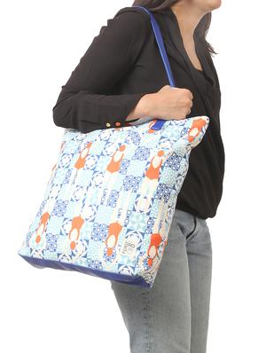 blue canvas printed tote - 17082377 - Standard Image - 5
