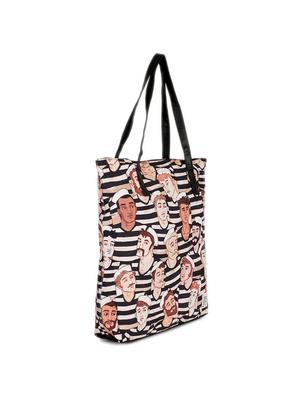 multi colored canvas printed tote - 17082380 - Standard Image - 4
