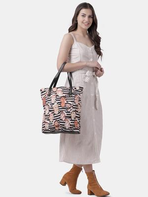 multi colored canvas printed tote - 17082380 - Standard Image - 5