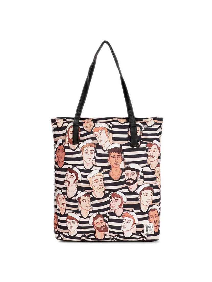 multi colored canvas printed tote - 17082380 - Zoom Image - 1