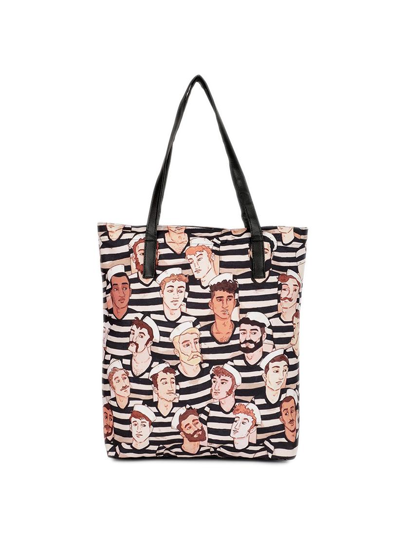 multi colored canvas printed tote - 17082380 - Zoom Image - 2