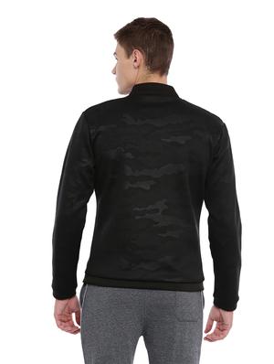 black polyester camouflage print casual jacket - 17083122 - Standard Image - 3