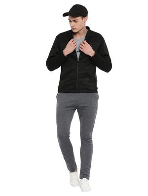 black polyester camouflage print casual jacket - 17083122 - Standard Image - 5