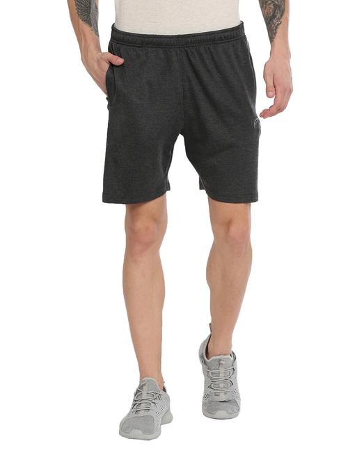 grey solid polyester shorts - 17083141 - Very Small Image - 1