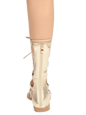 gold gladiators sandals - 17083191 - Standard Image - 4