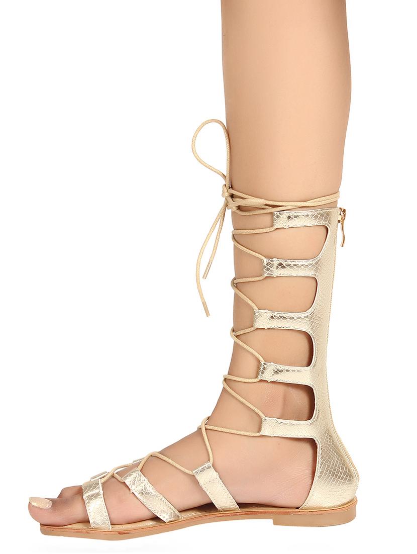 gold gladiators sandals - 17083191 - Zoom Image - 2