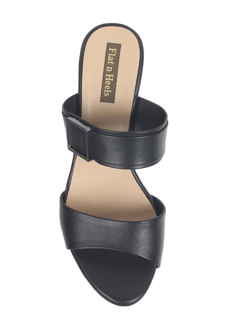 black slip on sandals - 17083207 - Zoom Image - 4