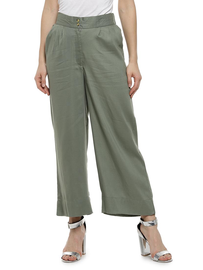 green rayon palazzos - 17083425 - Zoom Image - 1