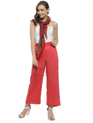 red rayon palazzos - 17083426 - Standard Image - 4