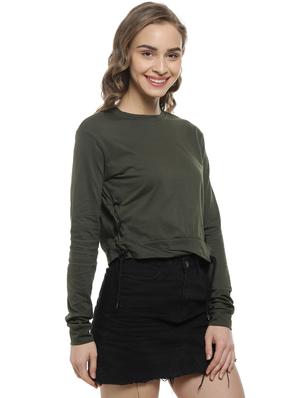 green cotton regular top - 17083429 - Standard Image - 2