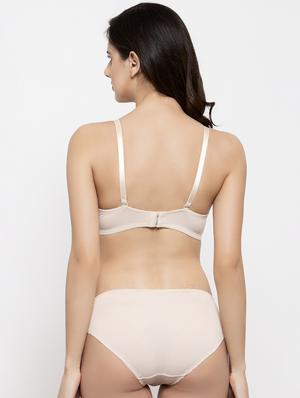beige polyester bras and panty set - 17083639 - Standard Image - 3