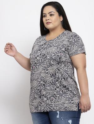 floral print plus tee - 17083786 - Standard Image - 2