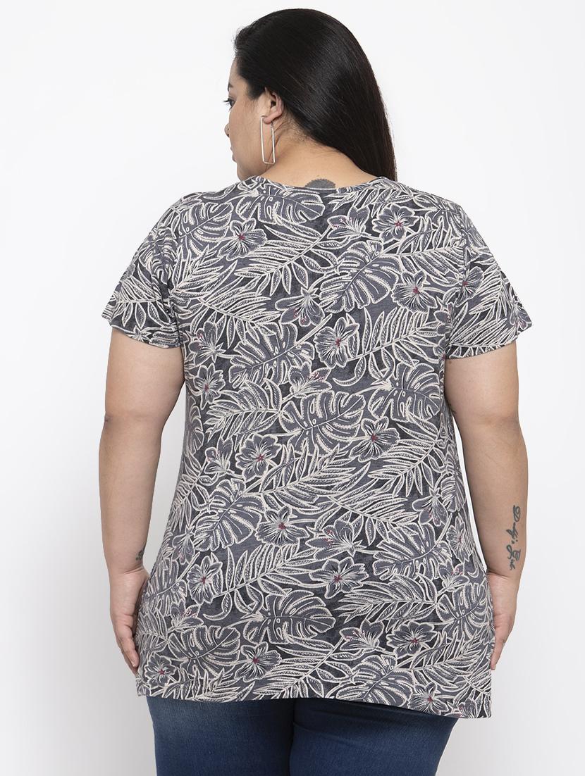 floral print plus tee - 17083786 - Zoom Image - 3