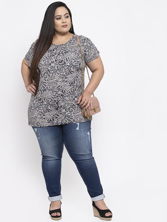 floral print plus tee - 17083786 - Zoom Image - 4