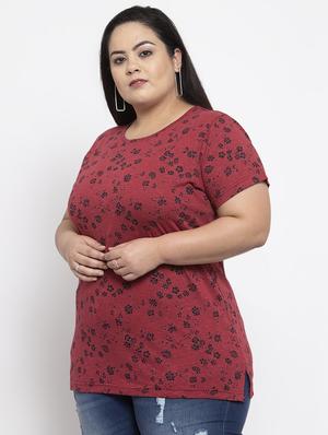 red cotton regular tee - 17083801 - Standard Image - 2