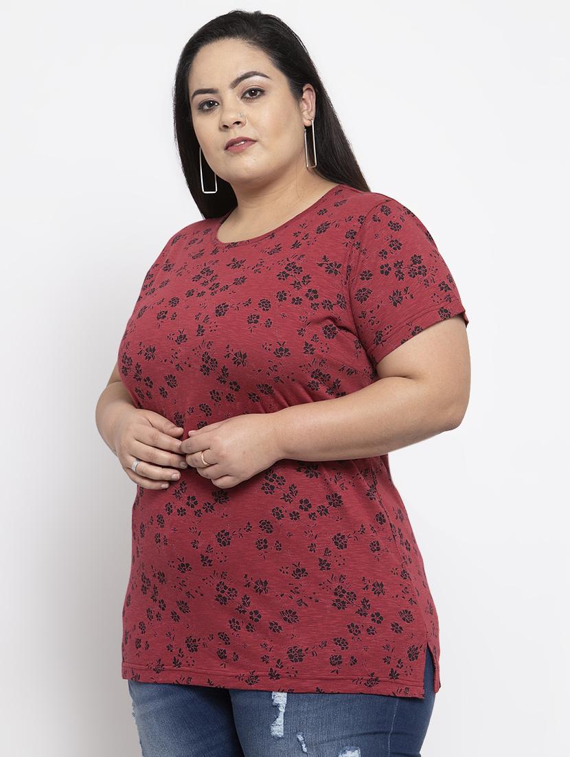 red cotton regular tee - 17083801 - Zoom Image - 2