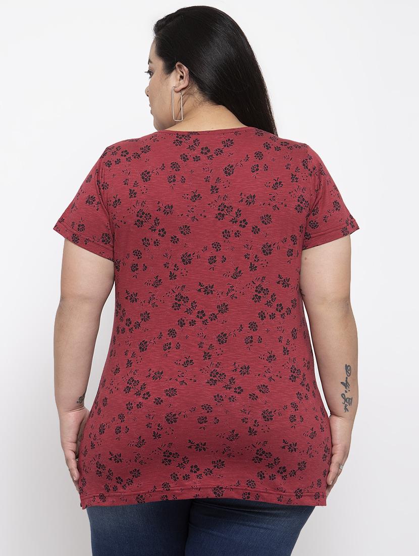red cotton regular tee - 17083801 - Zoom Image - 3