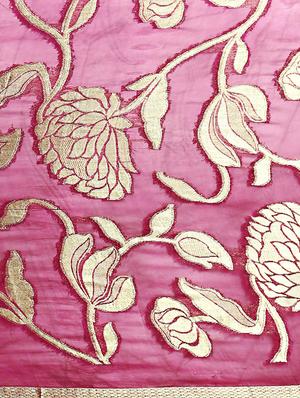 floral woven saree with blouse - 17083906 - Standard Image - 6