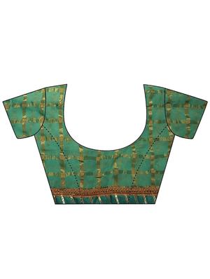 self design woven saree with blouse - 17084047 - Standard Image - 3