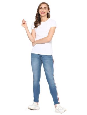 side tape slim fit jeans - 17084202 - Standard Image - 4