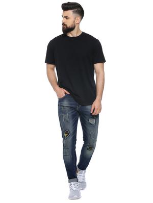 blue light washed ripped denim jeans - 17084553 - Standard Image - 4