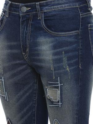 blue light washed ripped denim jeans - 17084553 - Standard Image - 5