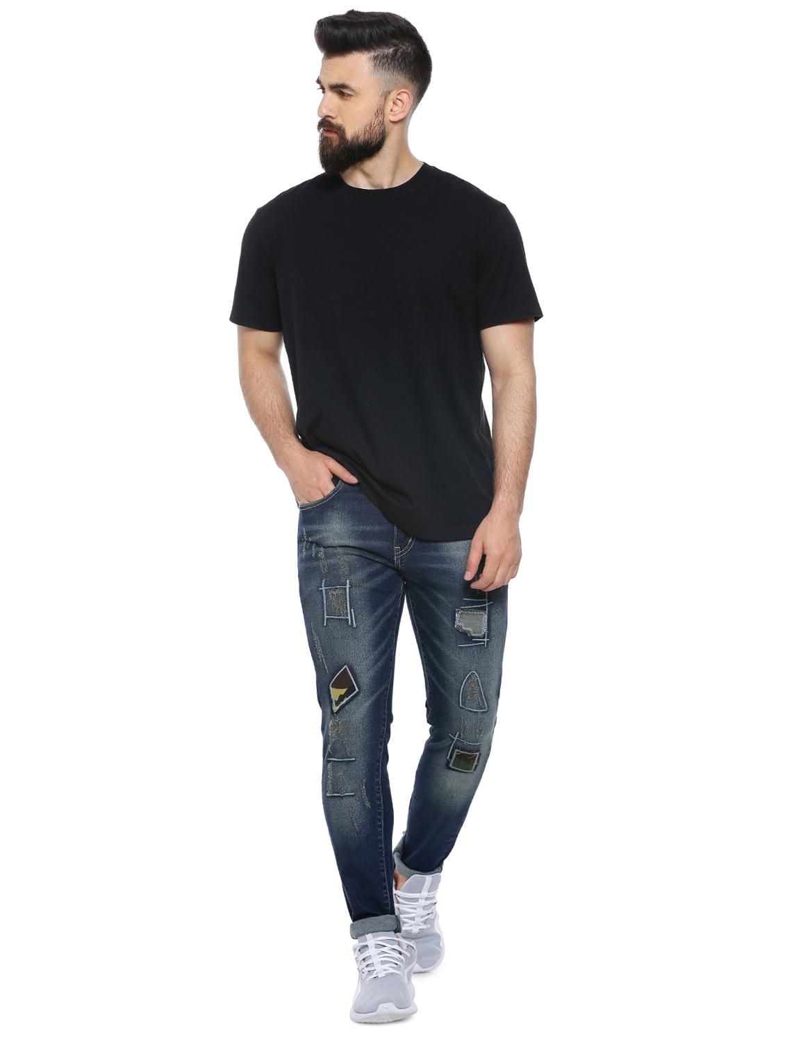 blue light washed ripped denim jeans - 17084553 - Zoom Image - 4