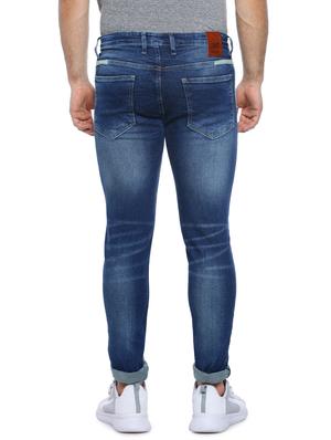 blue light washed ripped denim jeans - 17084557 - Standard Image - 3