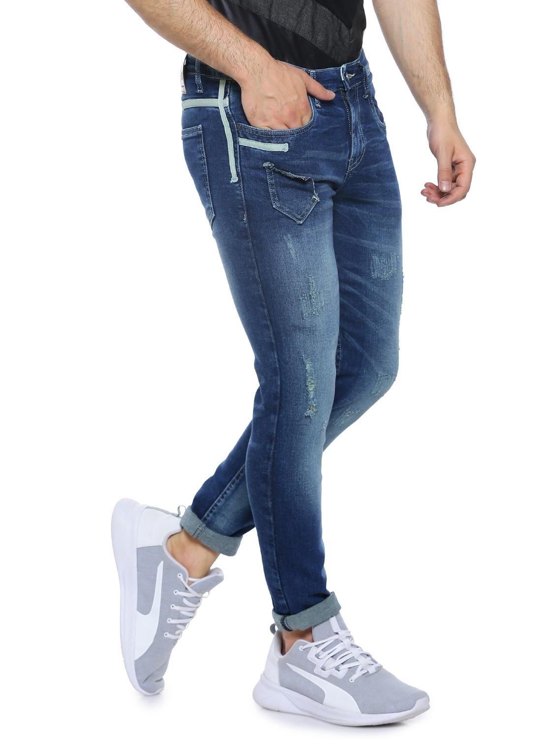 blue light washed ripped denim jeans - 17084557 - Zoom Image - 2