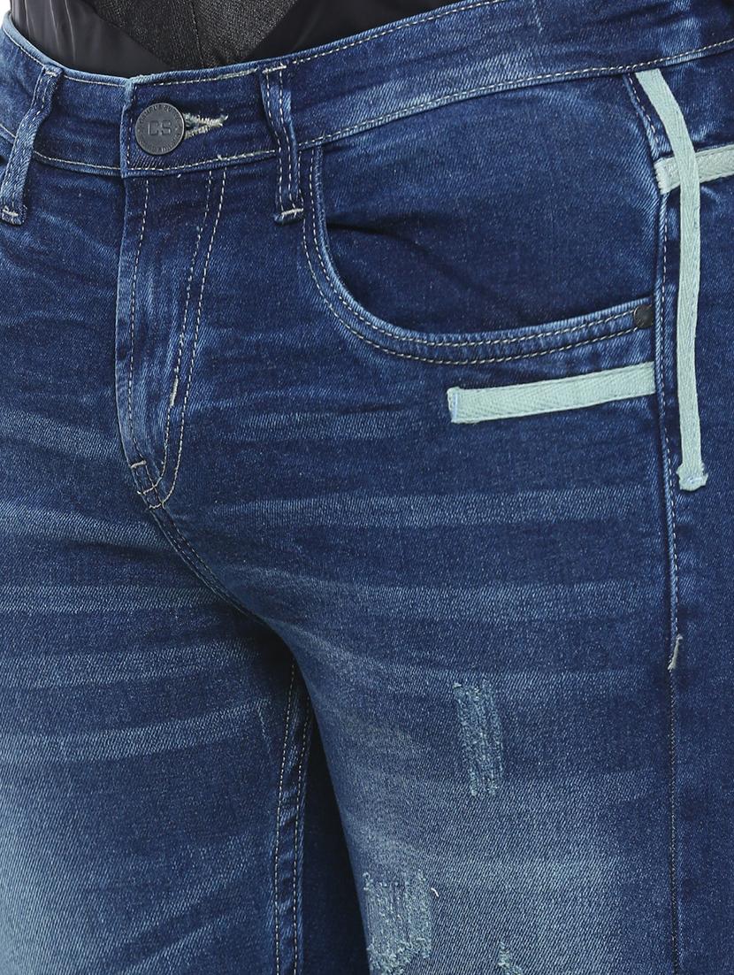 blue light washed ripped denim jeans - 17084557 - Zoom Image - 5