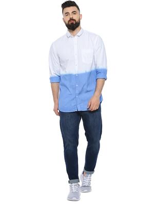 white ombre casual shirt - 17084587 - Standard Image - 4
