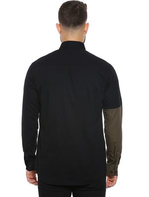 black color block casual shirt - 17084589 - Standard Image - 3