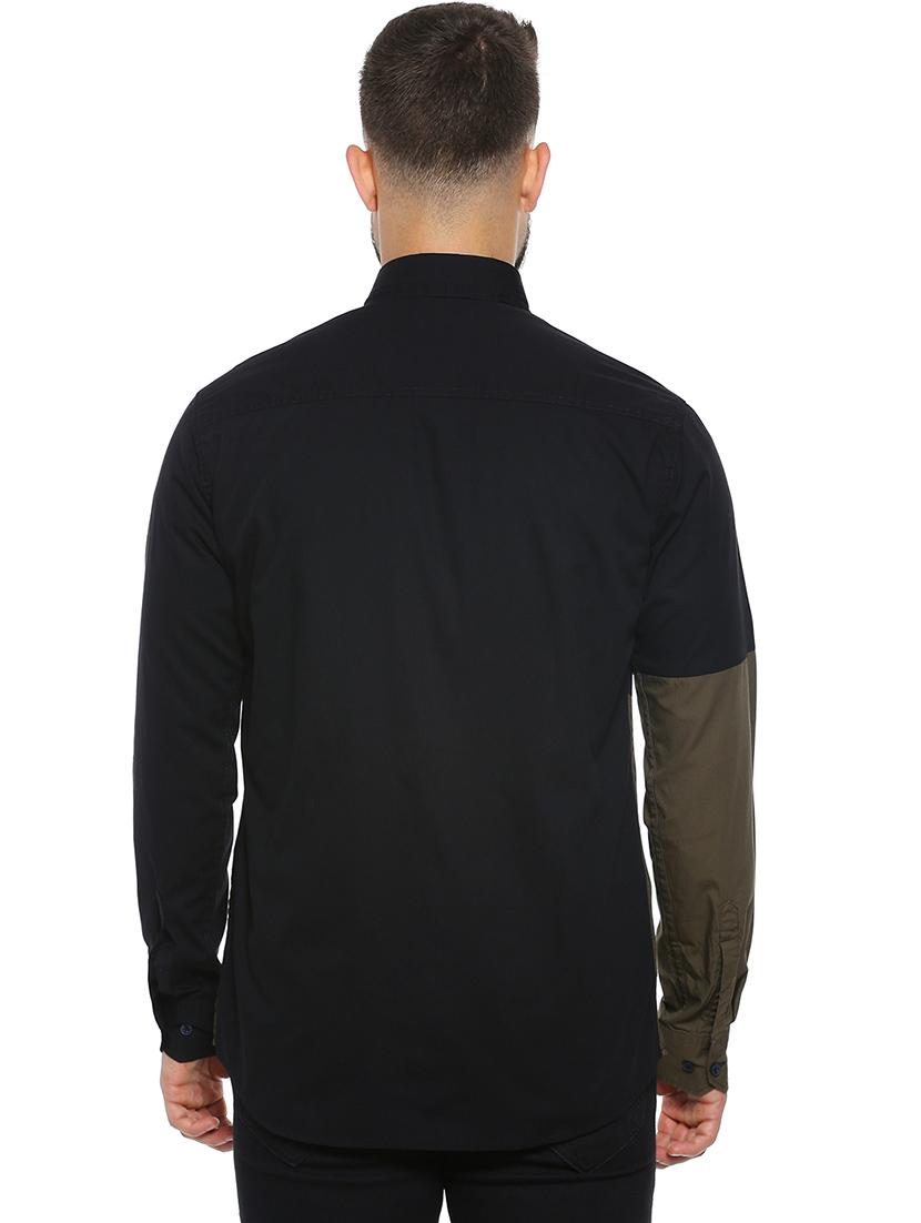 black color block casual shirt - 17084589 - Zoom Image - 3