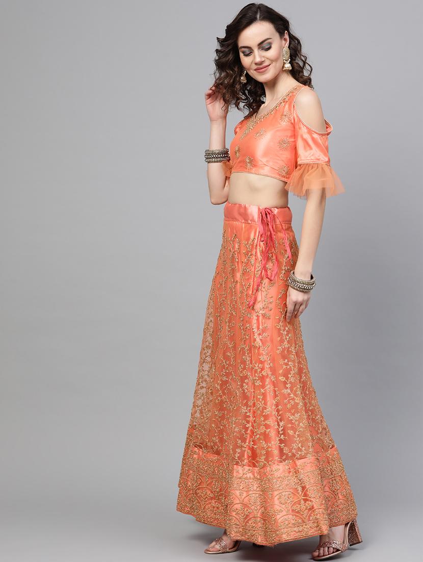embroidered flared lehenga - 17084739 - Zoom Image - 2