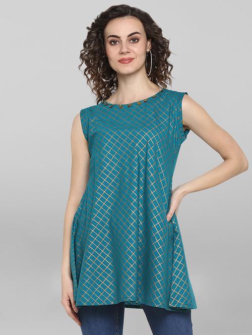 round neck printed tunic - 17084789 - Standard Image - 1