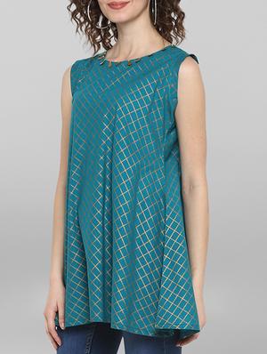 round neck printed tunic - 17084789 - Standard Image - 5