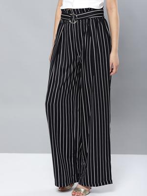 paper bag waist flat front trouser - 17085293 - Standard Image - 2
