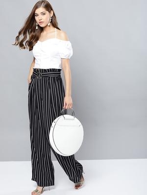 paper bag waist flat front trouser - 17085293 - Standard Image - 5
