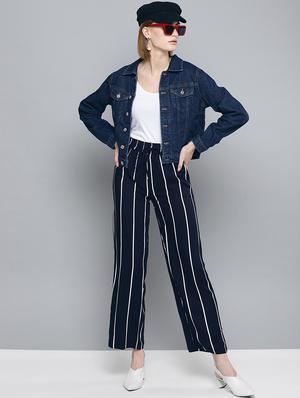 high rise striped trouser - 17085322 - Standard Image - 5