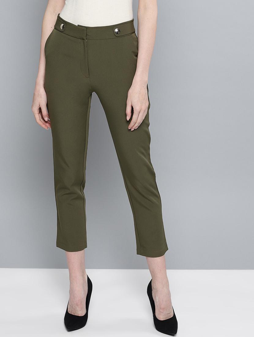button detail crop pants - 17085334 - Zoom Image - 1