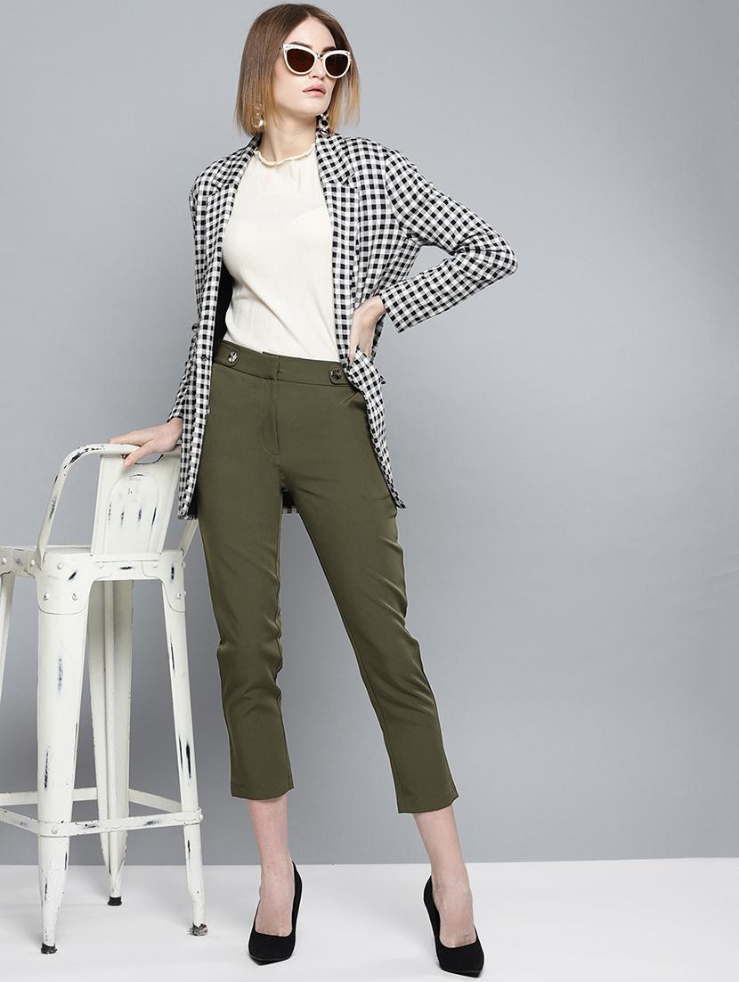 button detail crop pants - 17085334 - Zoom Image - 5