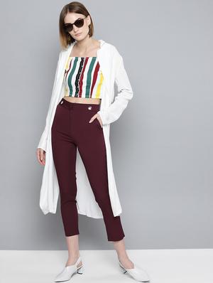 button detail crop pants - 17085337 - Standard Image - 5