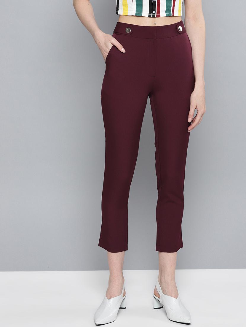 button detail crop pants - 17085337 - Zoom Image - 1