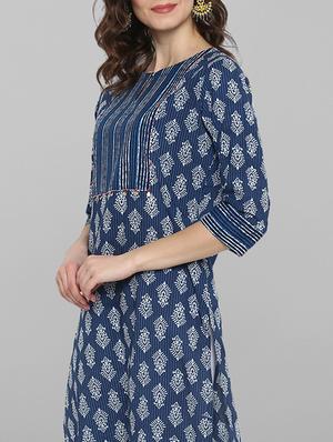 printed straight kurta - 17085522 - Standard Image - 5