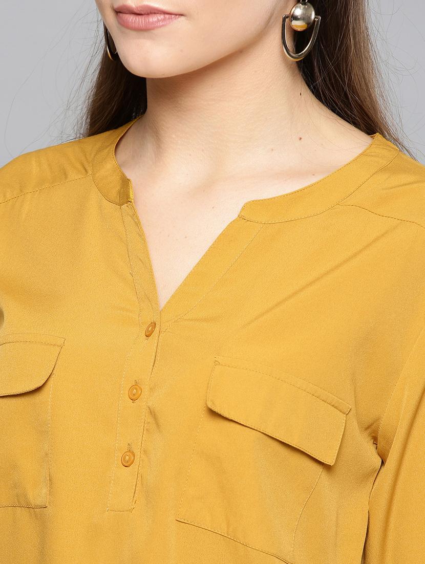 yellow polyester regular top - 17085604 - Zoom Image - 4